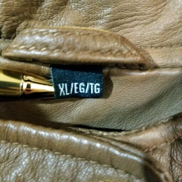 Guess Genuine Leather Moto Cropped Style Jacket – Warm Brown - Sz XL - Picture 3 of 15